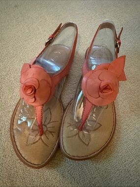 Born Coral Flower T-Strap Sandals